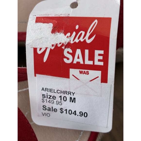 NWOB Vionic Women's Tulum Ariel Cherry Red Wedge Sandal Size 10 Open Toes - Picture 7 of 8